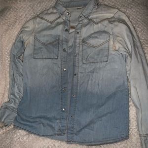 Blue/white button down